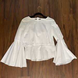 White Peplum Style Blouse